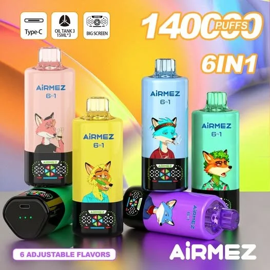 Airmez FOX 140K Puffs 6in1 – jednorazová elektronická cigareta so 6 príchuťami